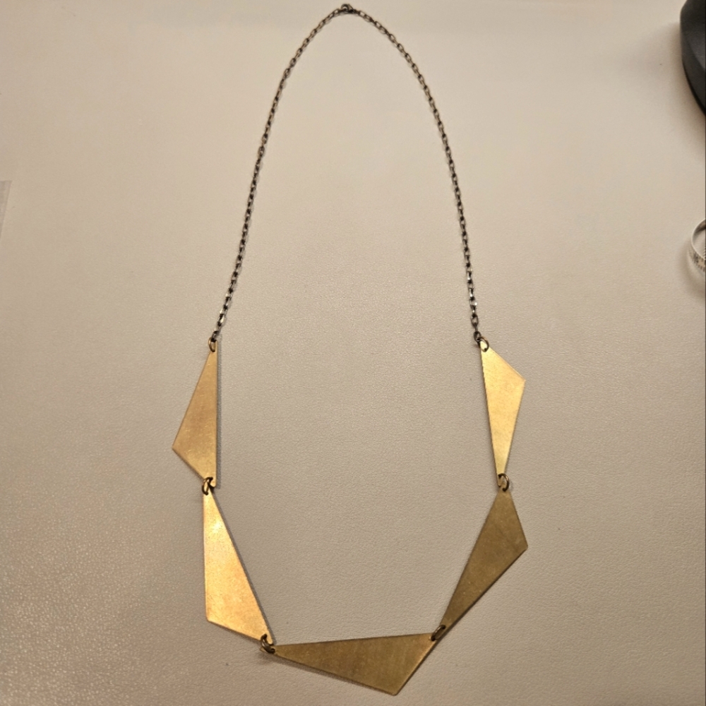 Adjustable Geometric Necklace Copper Gold